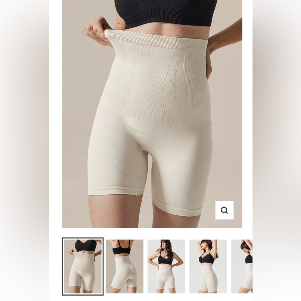 Blanqui Maternity / Postpartum pale nude biker shorts